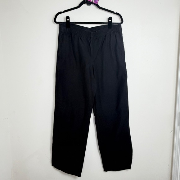 TNA Pants - TNA Anthro Black Wide Leg Elastic Waist Pants Women's Cotton Lounge Size Large